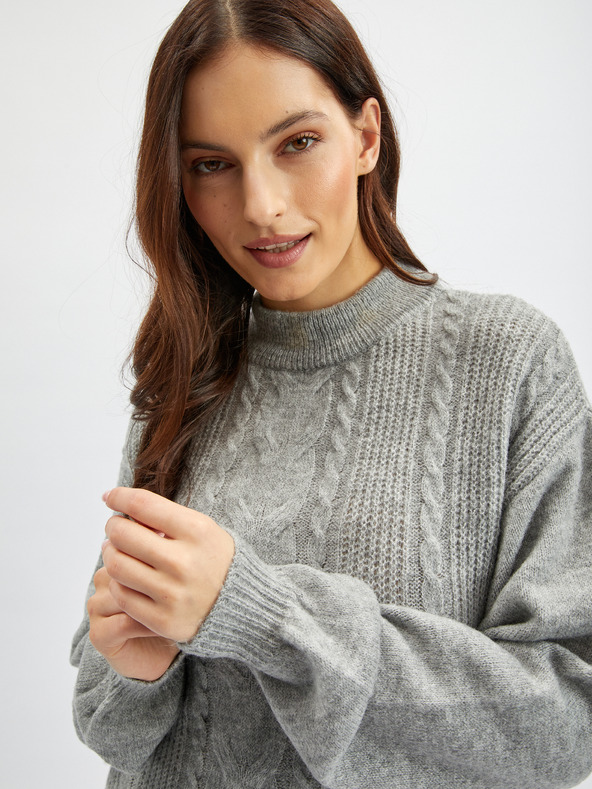 Orsay Svjetlosiva ženska pletena haljina ORSAY