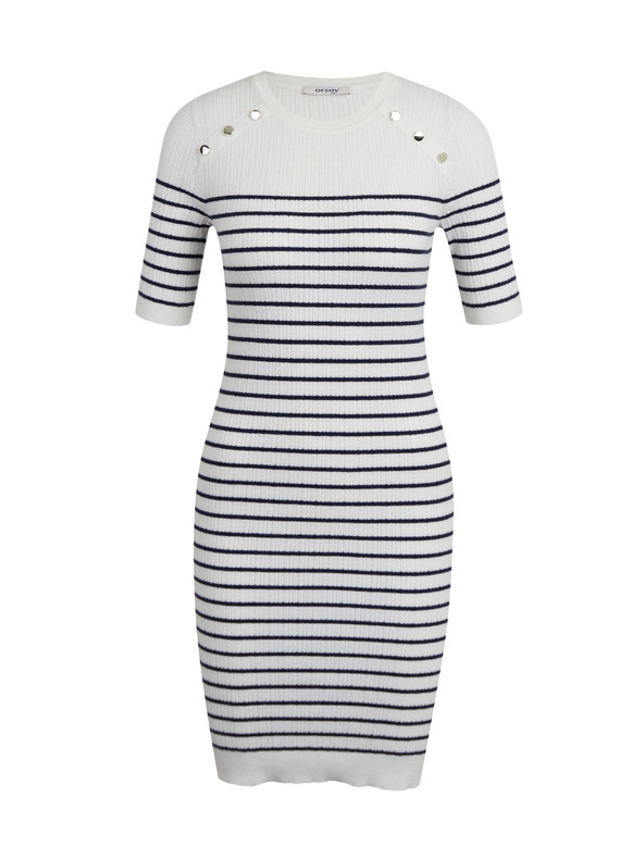 Orsay Bijela ženska prugasta pletena haljina ORSAY