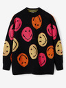 Desigual Crni ženski oversize pulover s uzorkom Desigual Smiley