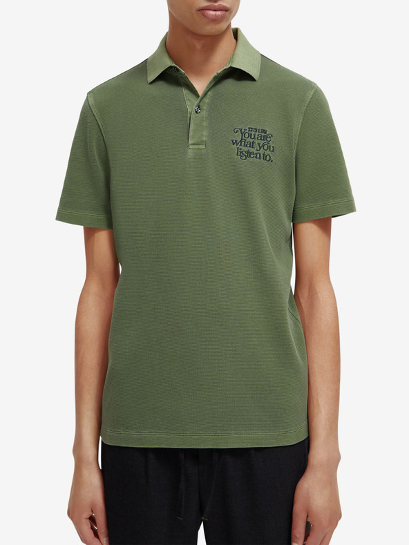 Scotch & Soda Scotch & Soda Garment Dye zelena muška polo majica