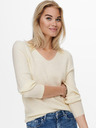 ONLY Krem rebrasti osnovni džemper ONLY Latia