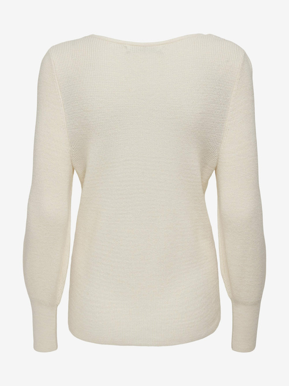 ONLY Krem rebrasti osnovni džemper ONLY Latia