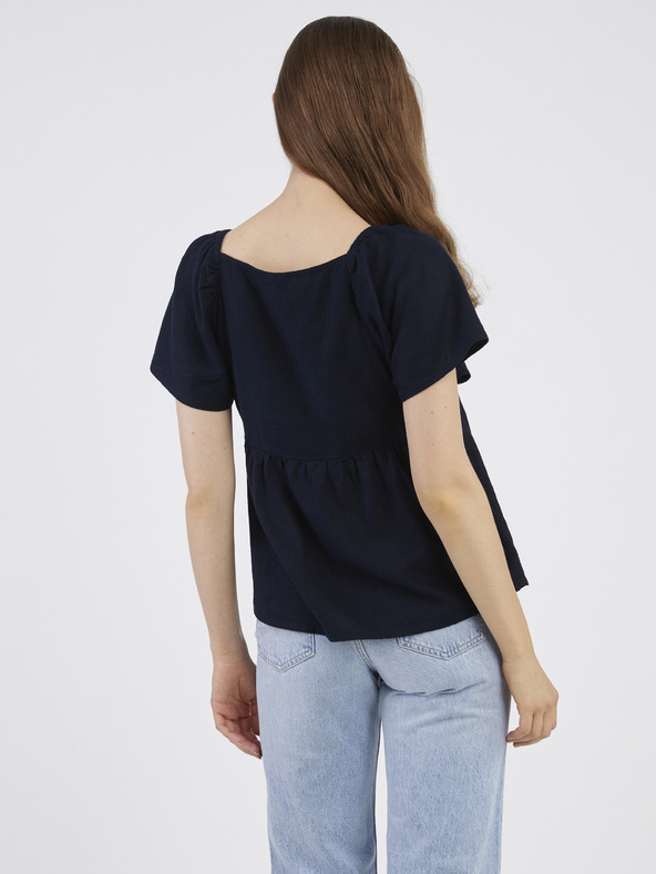 Jacqueline de Yong Tamnoplavi ženski laneni top marke JDY Say