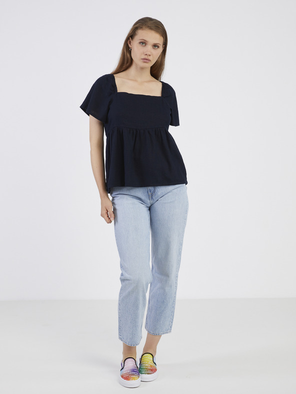 Jacqueline de Yong Tamnoplavi ženski laneni top marke JDY Say