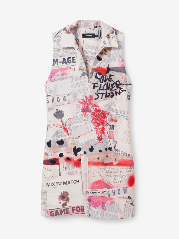 Desigual Desigual Loa rozo bijela ženska haljina s uzorkom
