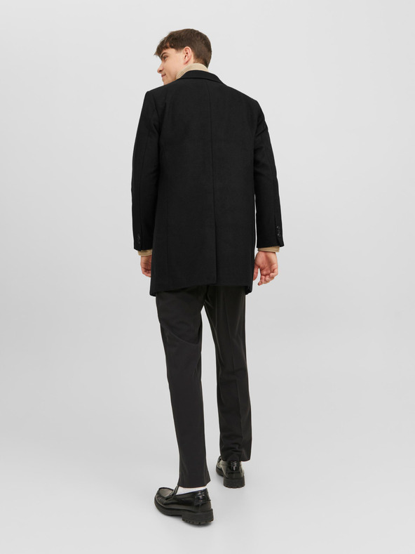 Jack & Jones Jack & Jones Morrison crni muški kaput od mješavine vune