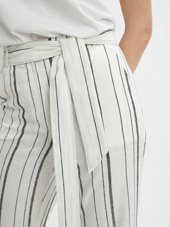 Orsay Bijele ženske lanene hlače na pruge ORSAY