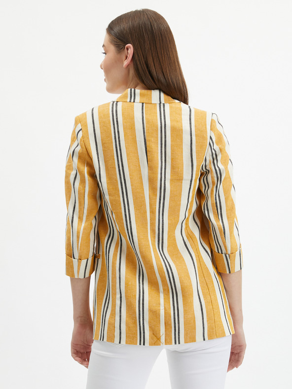 Orsay Narančasta ženska prugasta lanena jakna ORSAY