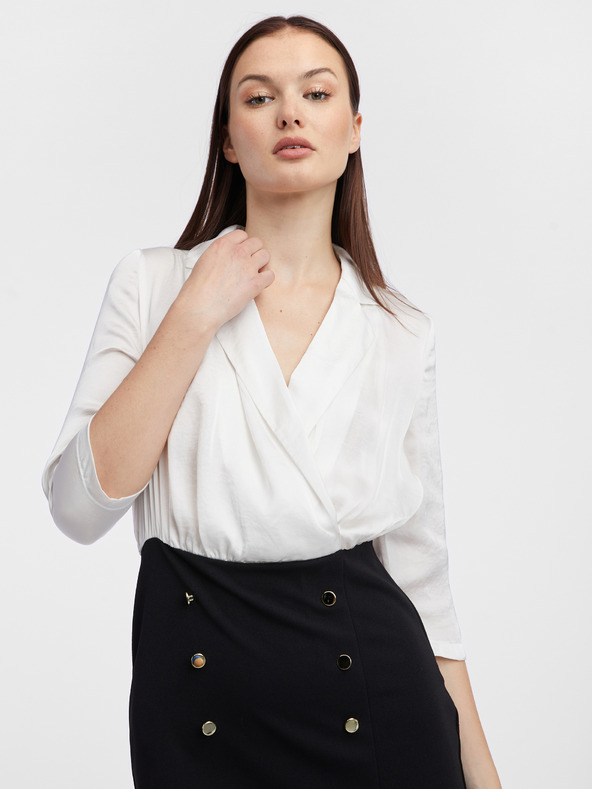 Orsay Krem-crna ženska futrola haljina ORSAY