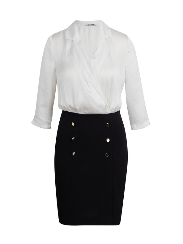 Orsay Krem-crna ženska futrola haljina ORSAY