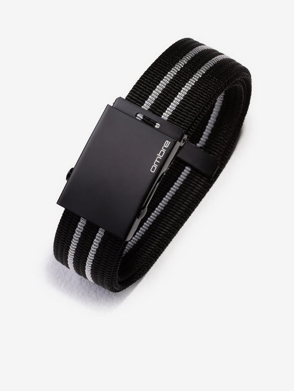 Ombre Clothing Ombre Clothing muški sivi i crni prugasti remen