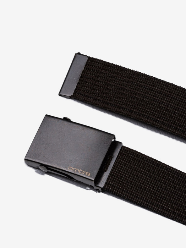 Ombre Clothing Crni muški platneni remen Ombre odjeća