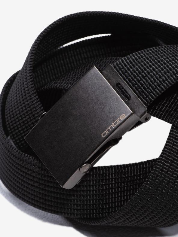 Ombre Clothing Crni muški platneni remen Ombre odjeća