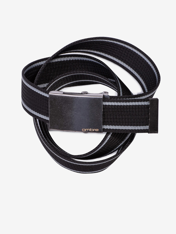Ombre Clothing Sivo-crni muški platneni remen Ombre Clothing