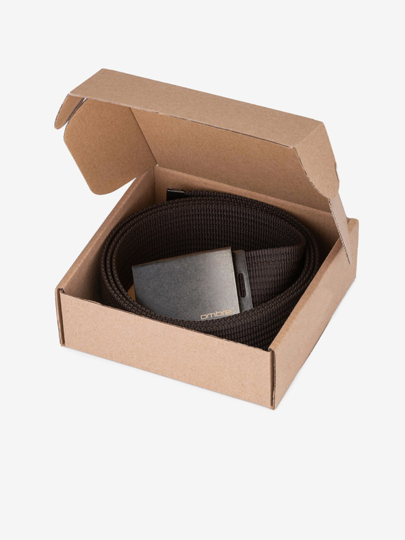 Ombre Clothing Tamno smeđi muški platneni remen Ombre Clothing