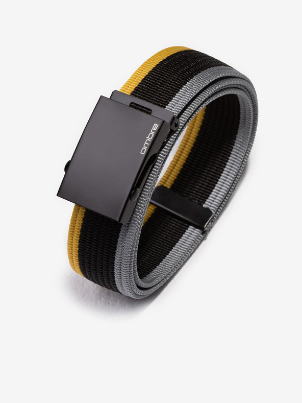 Ombre Clothing Ombre Clothing žuti i crni prugasti remen za muškarce