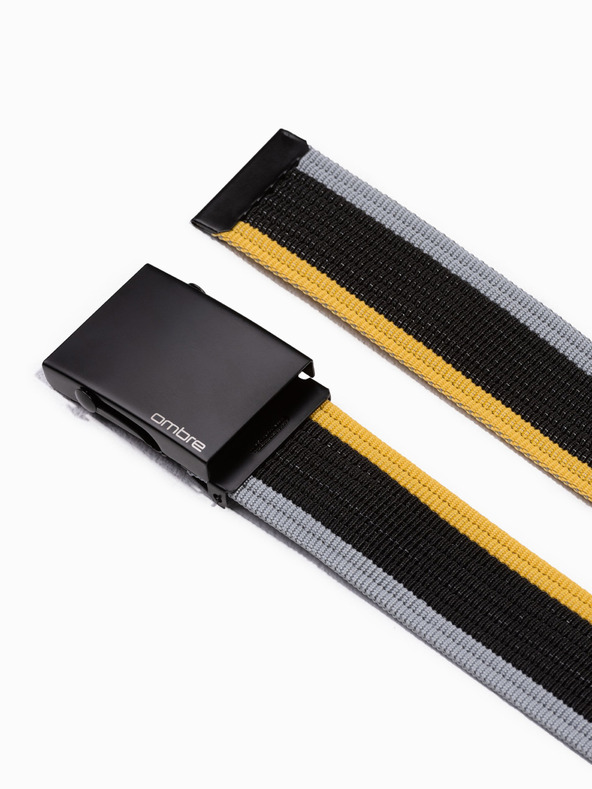 Ombre Clothing Ombre Clothing žuti i crni prugasti remen za muškarce