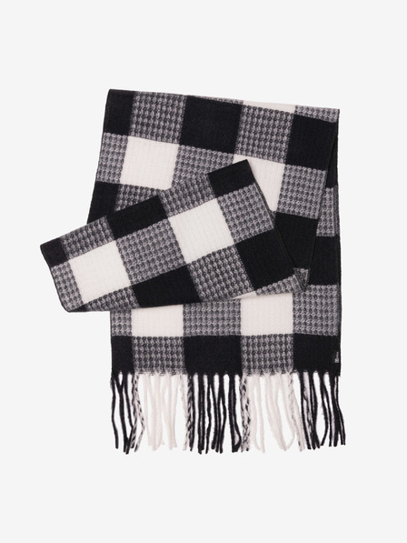 Ombre Clothing Bijelo-crni muški karirani šal Ombre odjeća