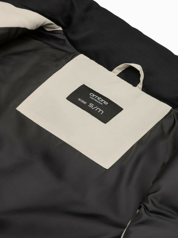 Ombre Clothing Crno-bež muški prošiveni prsluk Ombre Clothing