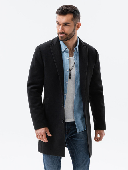 Ombre Clothing Crni muški lagani kaput Ombre Clothing