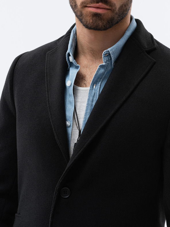 Ombre Clothing Crni muški lagani kaput Ombre Clothing