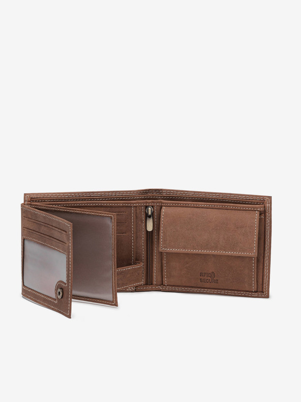 Ombre Clothing Smeđi muški kožni novčanik Ombre odjeća A092