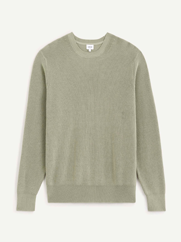 Celio Celio Dexter svjetlozeleni muški rebrasti pulover
