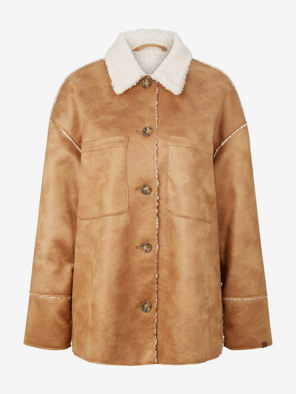 Tom Tailor Svijetlo smeđa ženska jakna od umjetnog krzna Tom Tailora