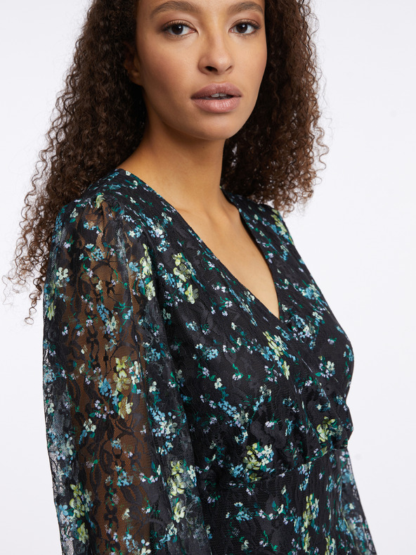 Orsay Crna ženska haljina cvjetnog uzorka ORSAY