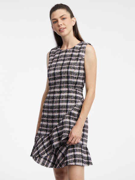 Orsay Ružičasto crna ženska haljina od tvida ORSAY