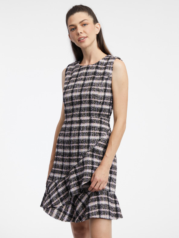 Orsay Ružičasto crna ženska haljina od tvida ORSAY