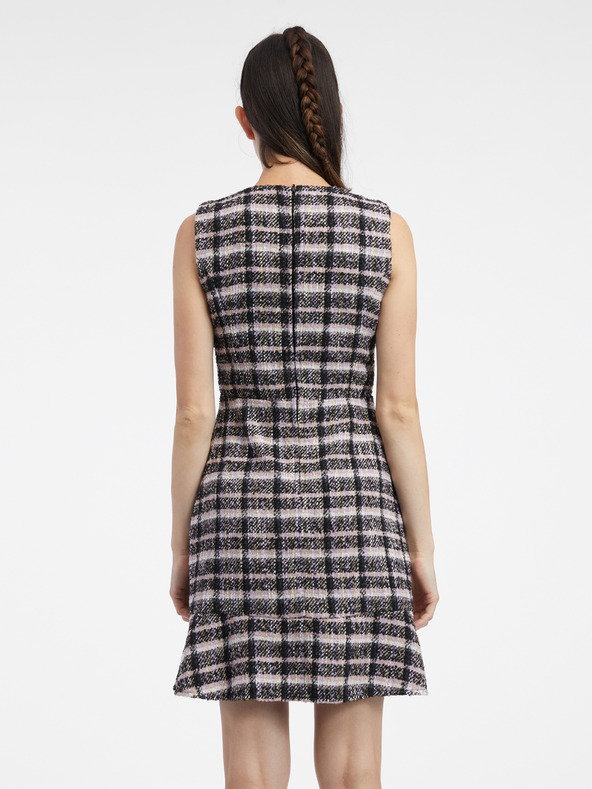 Orsay Ružičasto crna ženska haljina od tvida ORSAY