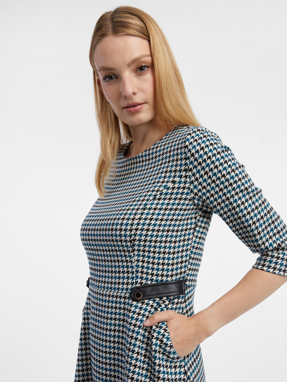 Orsay Plava ženska haljina s uzorkom ORSAY