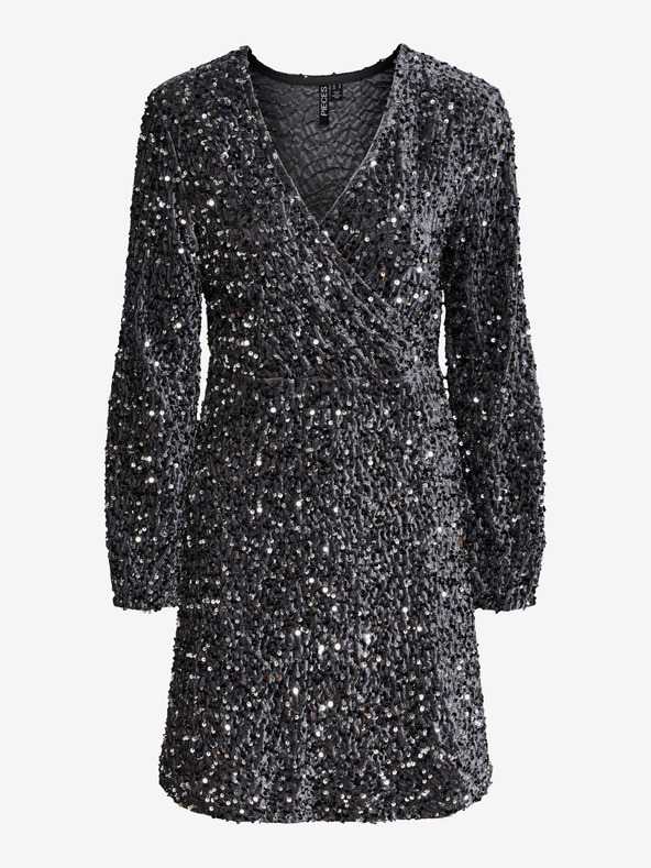 Pieces Pieces Kam ženska siva haljina sa šljokicama