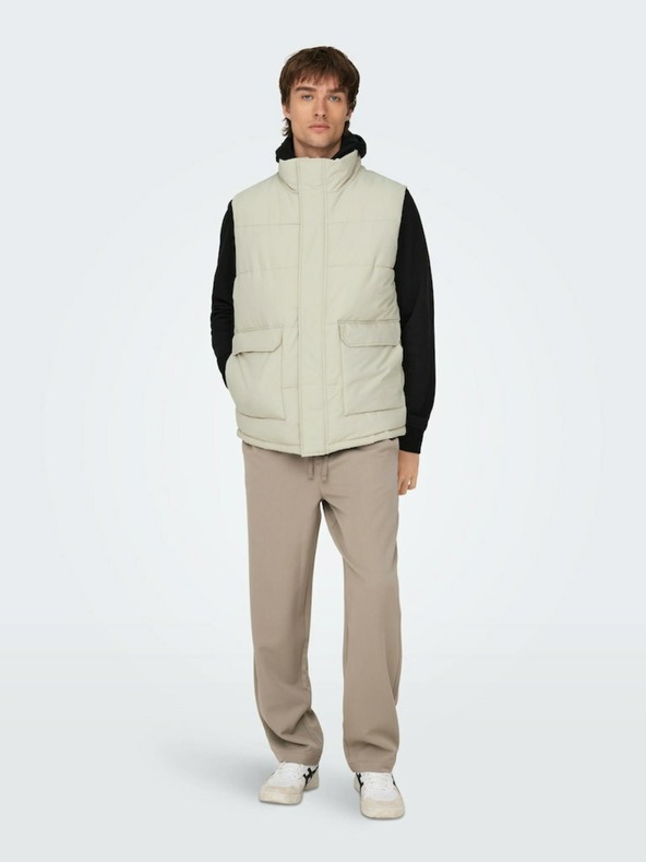 ONLY & SONS ONLY & SONS Carl svijetlo sivi muški prošiveni prsluk