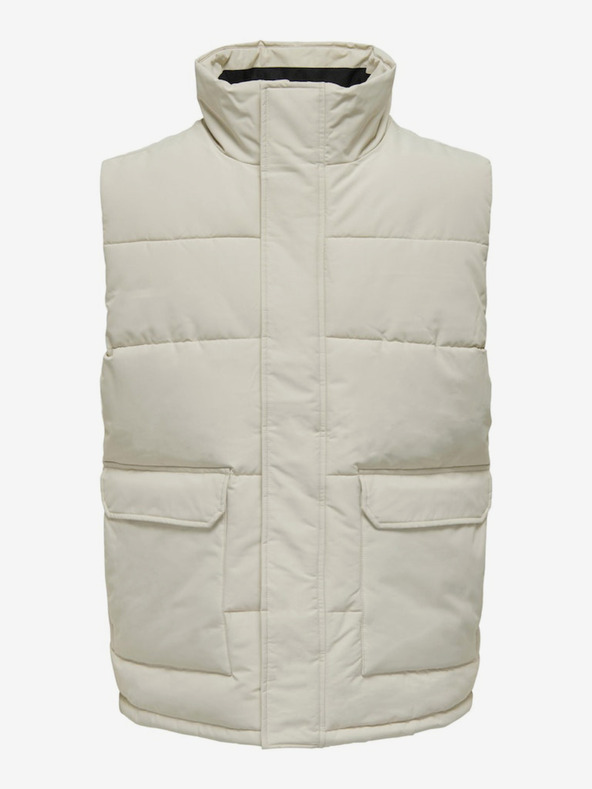 ONLY & SONS ONLY & SONS Carl svijetlo sivi muški prošiveni prsluk