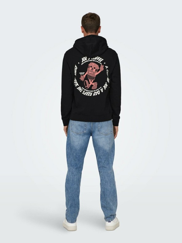 ONLY & SONS ONLY & SONS Bryce crna muška majica s kapuljačom