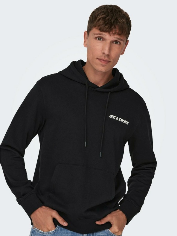 ONLY & SONS ONLY & SONS Bryce crna muška majica s kapuljačom