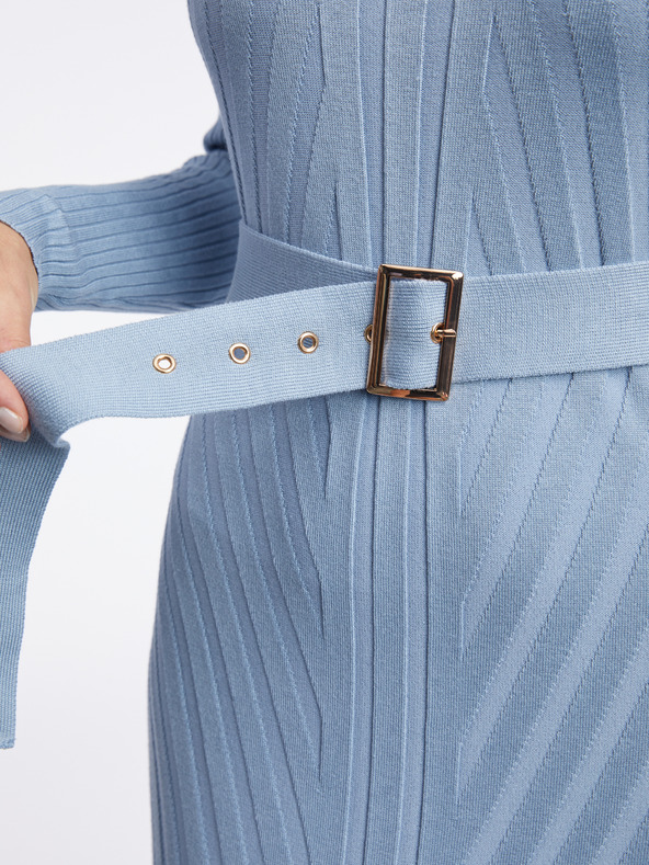 Orsay Svijetloplava ženska pletena midi haljina ORSAY