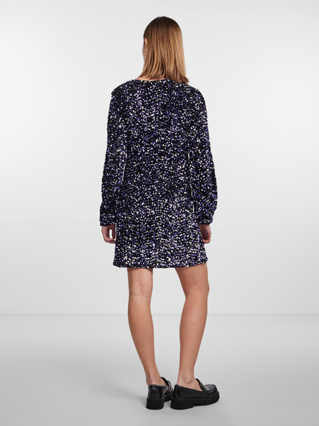 Pieces Ženska crna haljina sa šljokicama Kam