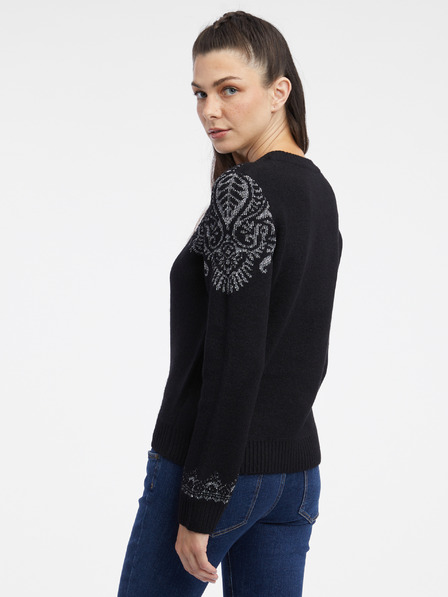 Orsay Crni ženski pulover s uzorkom ORSAY