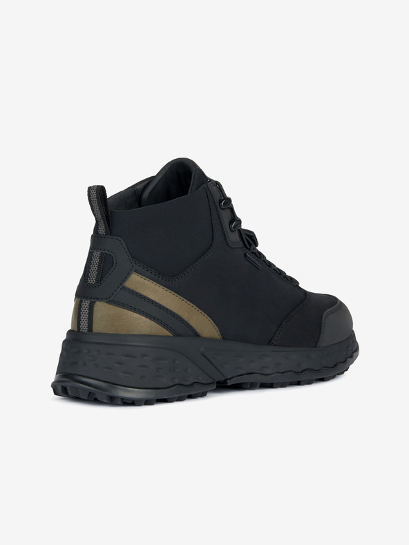 Geox Crne muške gležnjače s kožnim detaljima Geox Sterrato