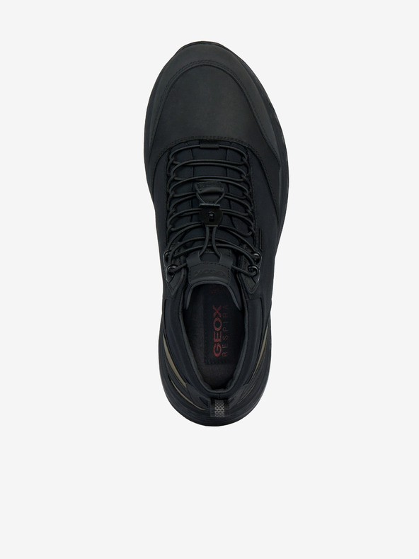 Geox Crne muške gležnjače s kožnim detaljima Geox Sterrato