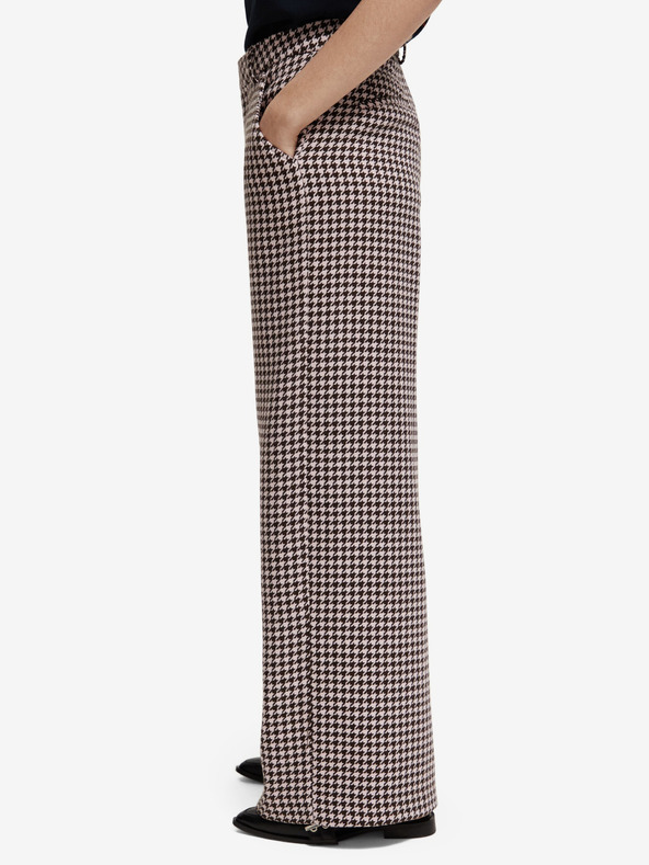 Scotch & Soda Bež ženske hlače s uzorkom s primjesom Scotch & Soda vune