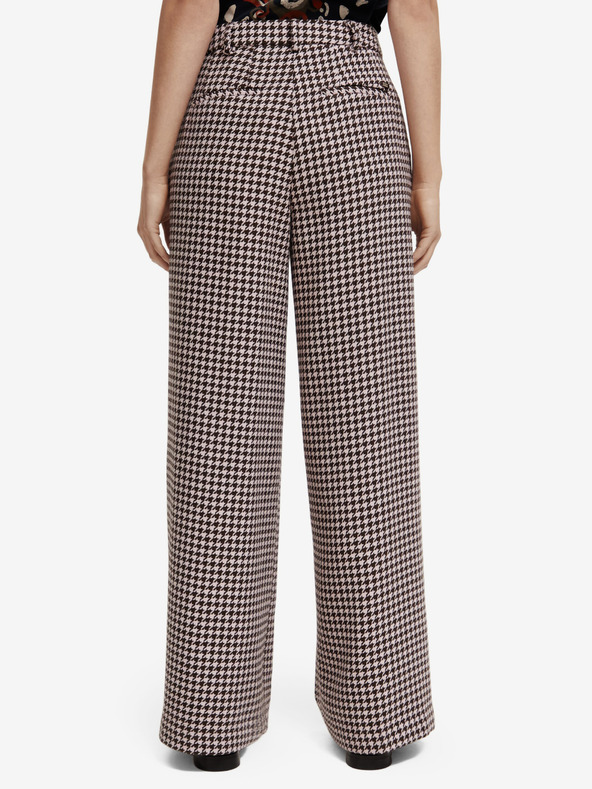 Scotch & Soda Bež ženske hlače s uzorkom s primjesom Scotch & Soda vune