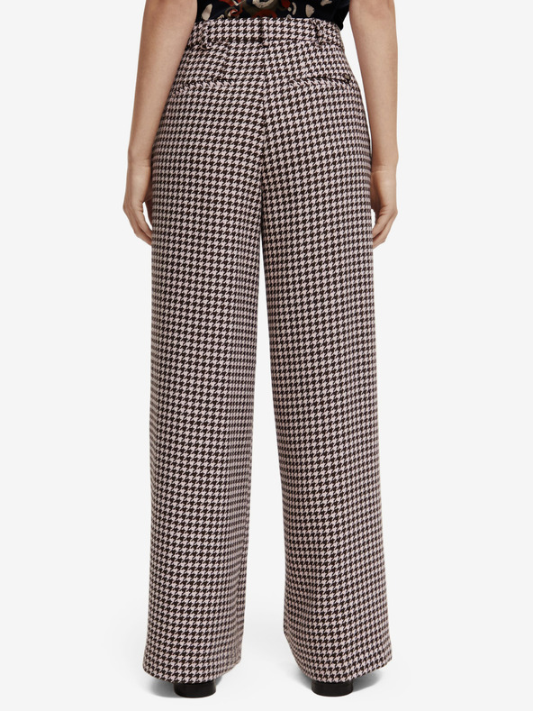 Scotch & Soda Bež ženske hlače s uzorkom s primjesom Scotch & Soda vune