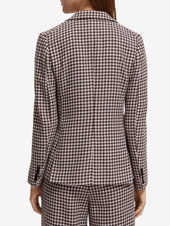 Scotch & Soda Bež ženska jakna s uzorkom s primjesom Scotch & Soda vune