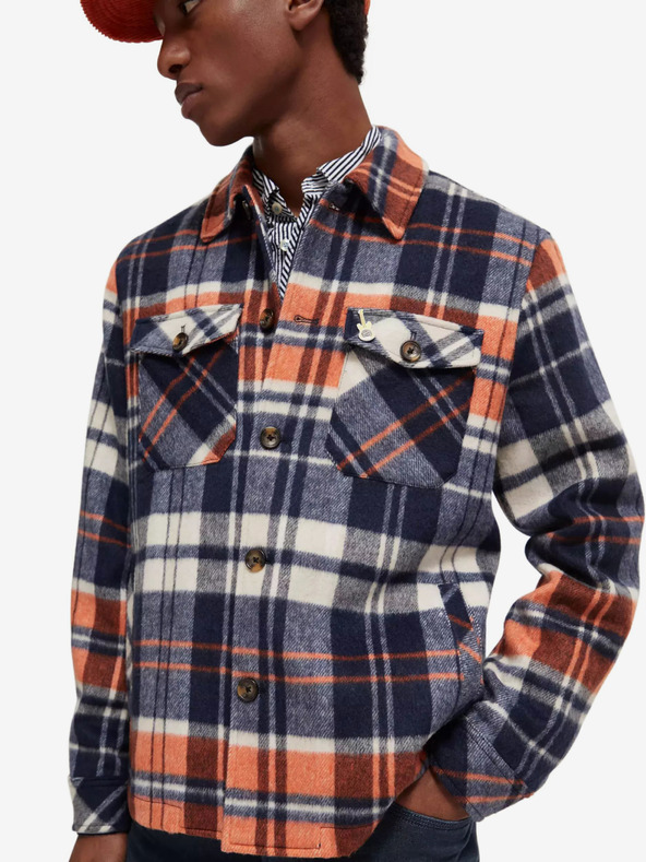 Scotch & Soda Plava muška svijetla košulja od mješavine vune Scotch & Soda