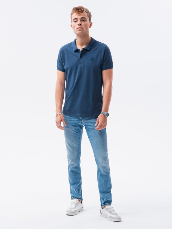 Ombre Clothing Tamnoplava muška basic polo majica Ombre Clothing