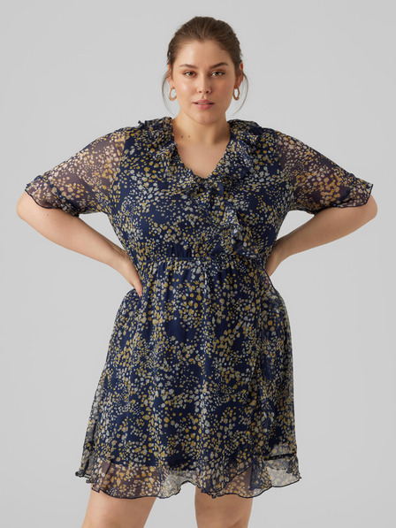Vero Moda Curve Tamnoplava ženska haljina s uzorkom VERO MODA CURVE Dora